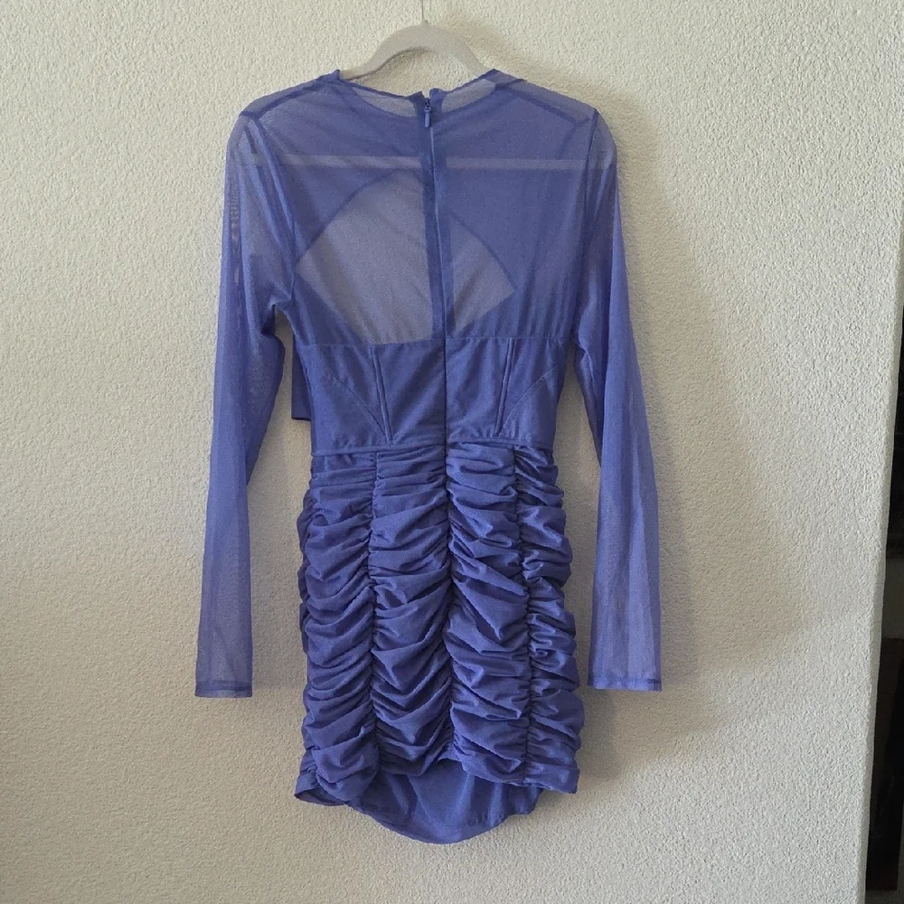 House of CB Lavender Mesh Twist Cutout Mini Dress - Picture 5 of 5